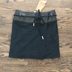 Gucci leather-accented skirt